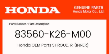 Honda OEM Inner Shroud - 2025 Grom MSX125 - Howling Moto