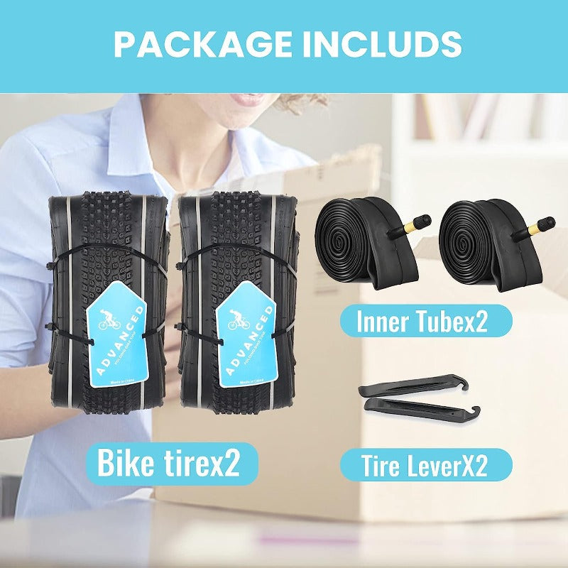 Hycline CrossBand 26-inch mountain bike tire with black tread and tubes, suitable for off-road cycling and rugged terrain.