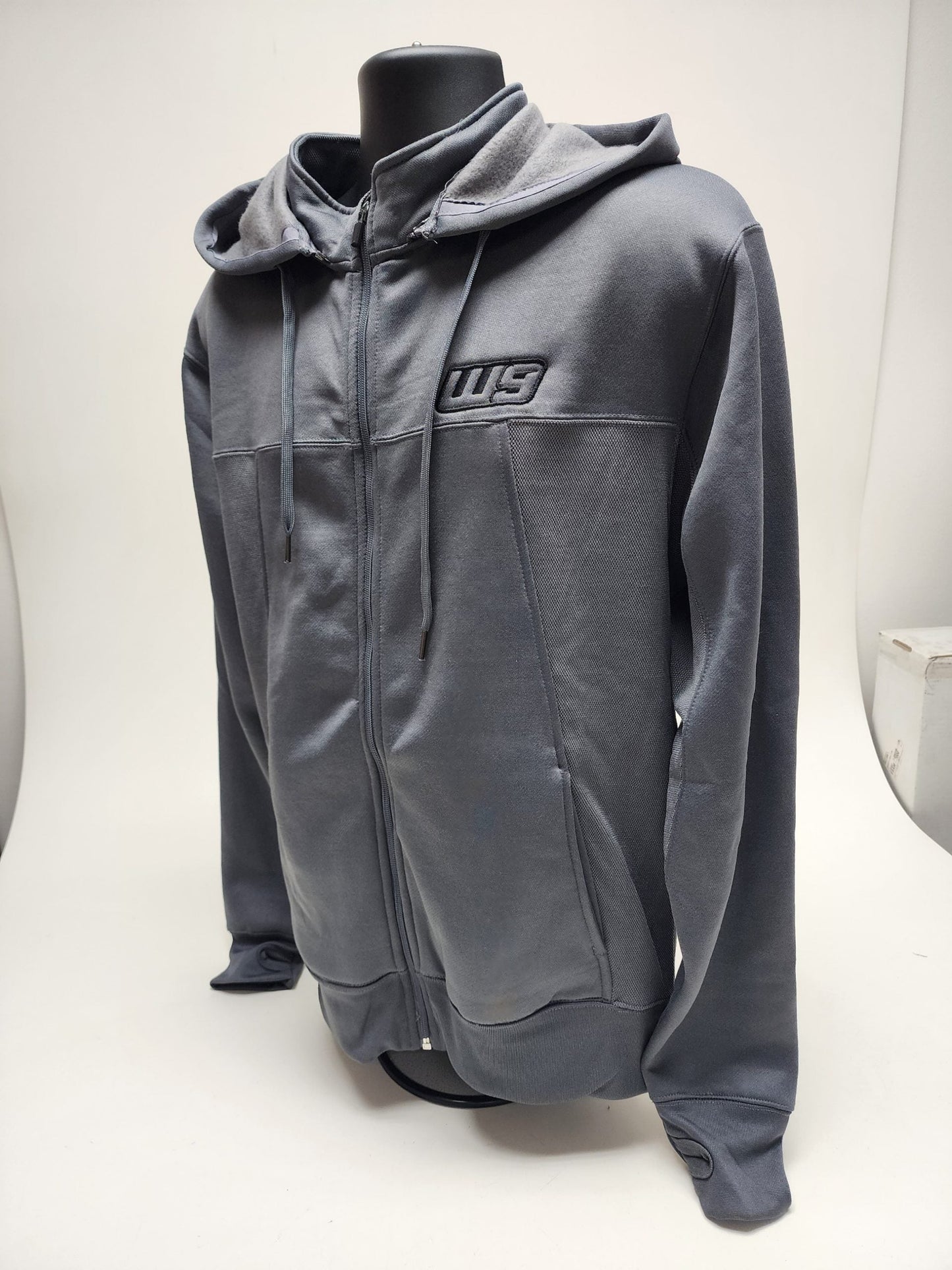 Warp9Racing Warp9 Jacket, black and red apparel with logo, showcasing front view with zipper and collar detail.