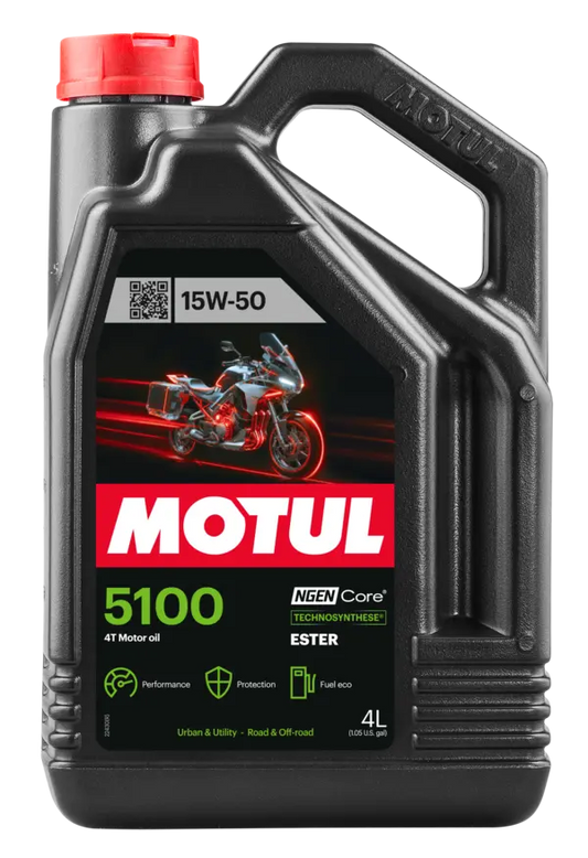 MOTUL 5100 4T Synthetic Blend Motorcycle Oil 15W-50