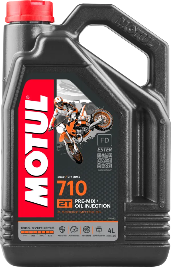 Motul 710 2T Full Synthetic 2-Stroke Oil | Injector & Premix | 1L & 4L