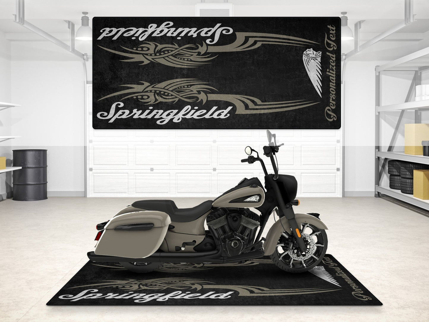 Designed Pit Mat for Indian Springfield Motorcycle - MM7326 - Howling Moto