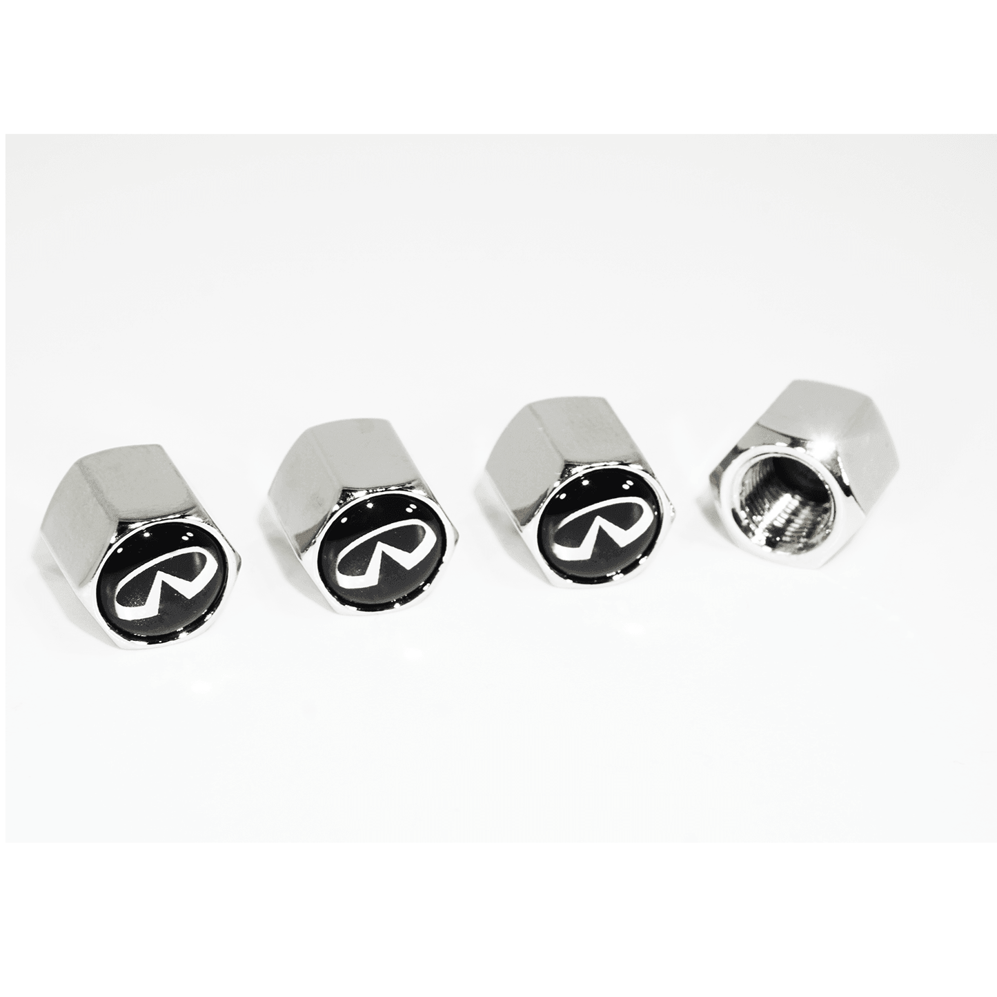 Chrome Valve Stem Tire Caps, Style: INFINITI - Howling Moto
