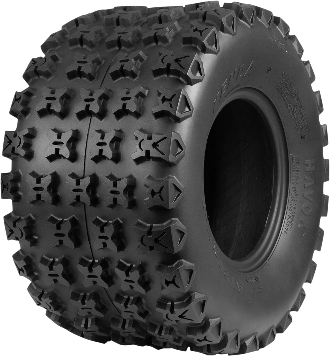 Kenda Havok K3211 rear ATV tire 20x11-9, 6-ply with aggressive tread suitable for all sports and racing applications
