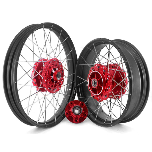 VMX Red Hub & Black Rim Tubeless Wheels Fit Honda XL750 Transalp 2023-2024 21in. & 18in. - Howling Moto