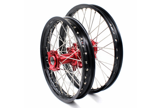 KKE 21 & 18 Enduro Wheels Rims for Husqvarna TE TC FE FC SMR TXC 2000-2013 Red Hubs - Howling Moto