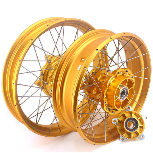 VMX 19 17 Inch CUSH Drive For BMW F750GS 2019-2024 Tubeless Alloy Spoke Wheels Gold Hub - Howling Moto