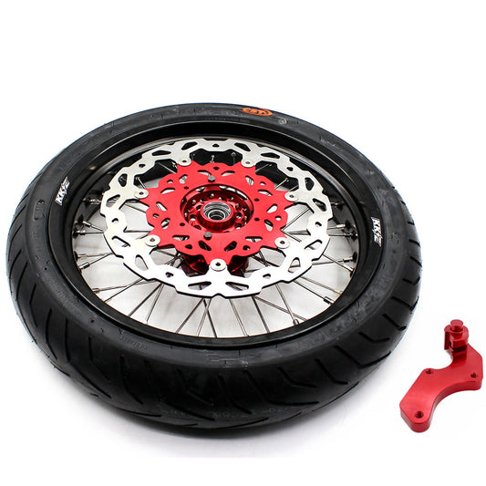 KKE 17inch Cush Drive Supermoto Wheels CST Tires For HONDA XR650R 2000-2008 Disc - Howling Moto