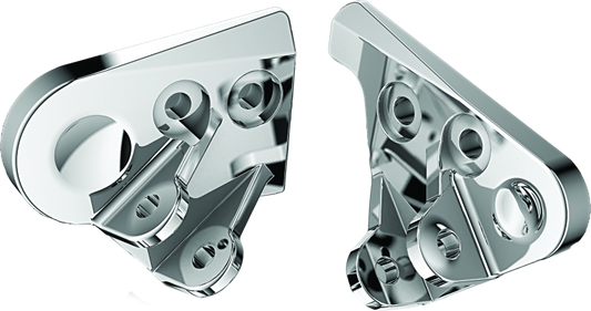 Kuryakyn chrome driver peg mounts for Honda Gold Wing GL1800 and F6B motorcycle, showing the sturdy mount with chrome finish.