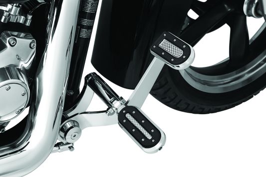 Kuryakyn Heavy Industry Brake Pedal for Harley FX models, steel motorcycle foot pedal with textured surface for enhanced grip
