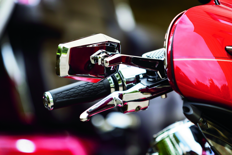 Kuryakyn Hex Chrome Mirrors for powersports vehicles, featuring round reflective surfaces and chrome finish, part number 5918.
