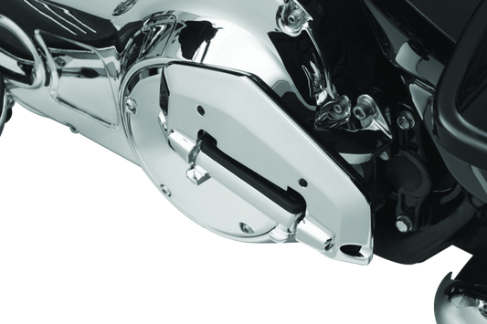 Chrome Kuryakyn Hex Folding Mini Board without adapter, motorcycle footrest with chrome finish and compact design.
