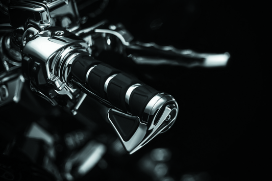 Kuryakyn Kinetic Throttle Boss Chrome for power sports handlebar, adjustable throttle control accessory on motorcycle handlebar