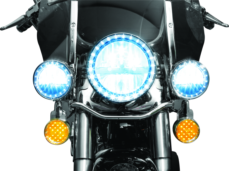 Kuryakyn, Kuryakyn LED Front Turn Signal Conversion Flat Style Insert with Amber Lens for Harley Davidson (Part 5441)