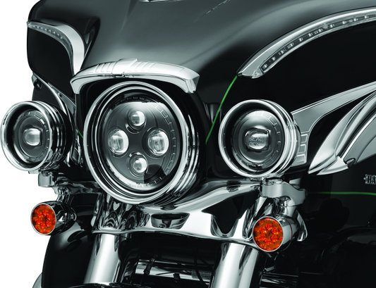 Kuryakyn Orbit 4.5-inch passing lamps with black finish, designed for motorcycle lighting, part number 2474.