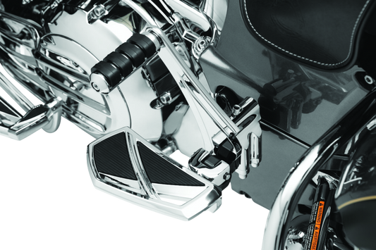 Kuryakyn passenger board mounts for Indian Springfield models in black, part number 5831, shown on motorcycle with mounted boards.