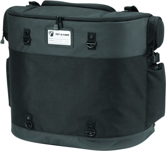 Kuryakyn Pet Palace Titan motorcycle dog and cat carrier crate with weather resistance and heat reduction features.