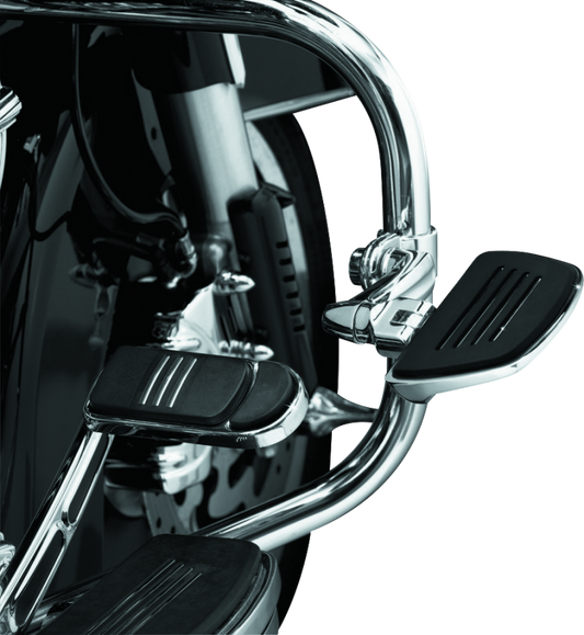 Chrome Kuryakyn Premium Mini Board without Male Mount Adapter for motorcycles, showcasing the sleek, polished surface and mounting points.