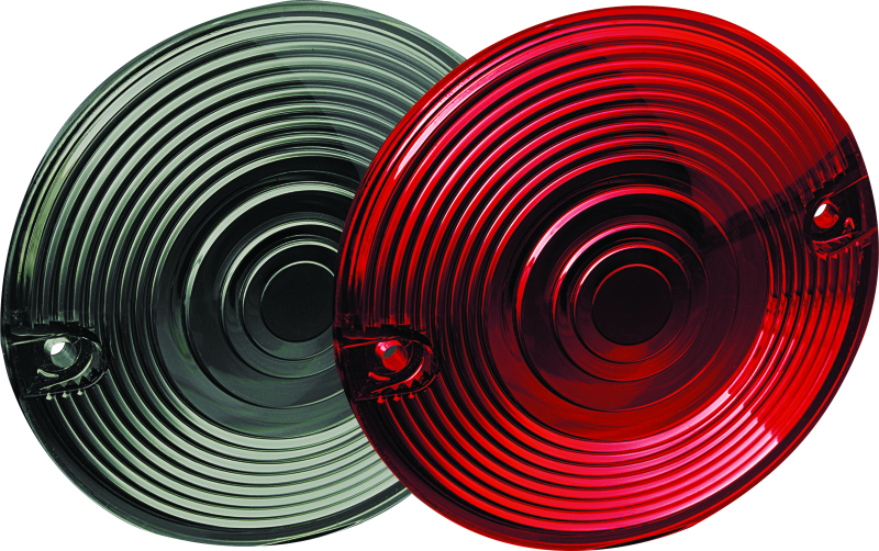 Kuryakyn smoke lenses for 3-1/4 inch flat turn signals, stylish replacement part for motorcycle indicators.