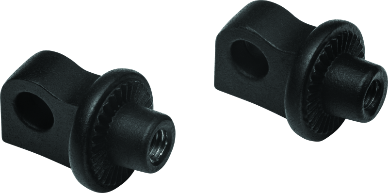 Kuryakyn Satin Black Splined Peg Adapters for Powersports Footrests, model 8898, designed for motorcycle footrest customization.