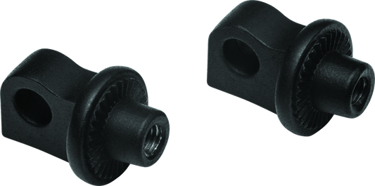 Kuryakyn Satin Black Splined Peg Adapters for Powersports Footrests, model 8898, designed for motorcycle footrest customization.