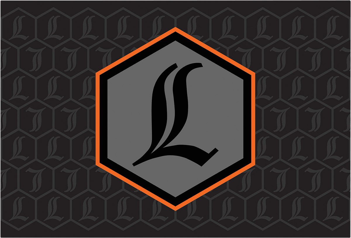 Orange Legend Suspension Revo ARC canister decal with part number 43202401, designed for suspension branding and customization.