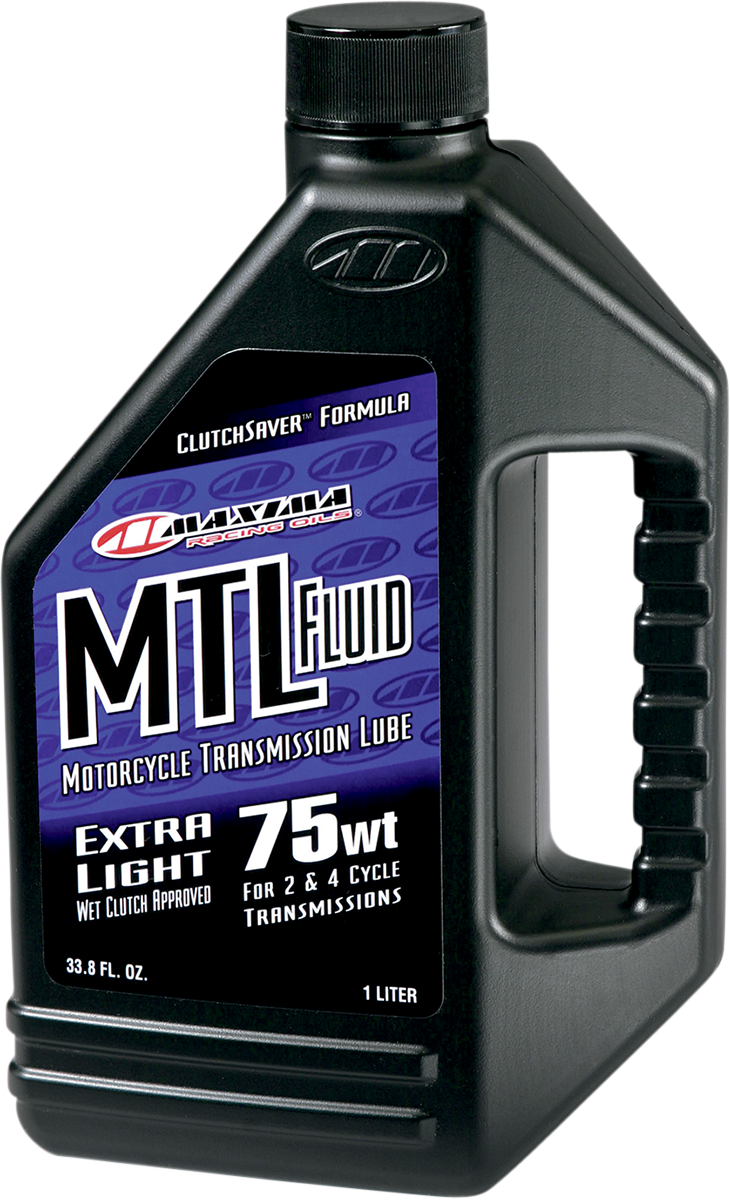 Maxima Racing Oil MTL-XL 75W gear oil in a 1-quart container, suitable for high-performance motorcycle transmissions.