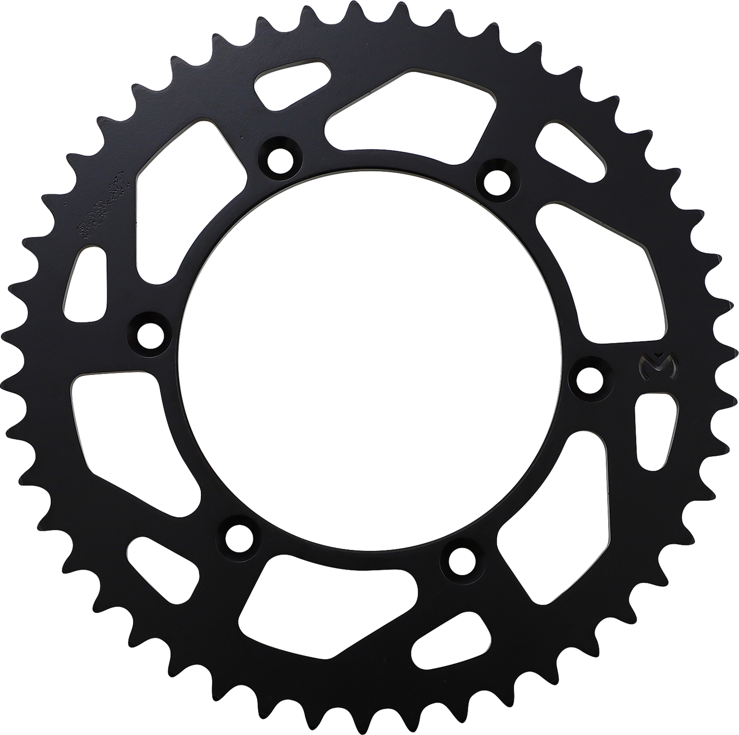 Moose Offroad 47-tooth rear sprocket for Kawasaki and Suzuki motorcycles, black metal with gear teeth visible.