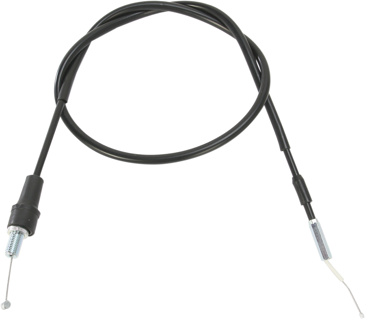 Black vinyl throttle cable for Yamaha by Moose Offroad, designed for Yamaha 45-1192, stock length, durable motorcycle part.