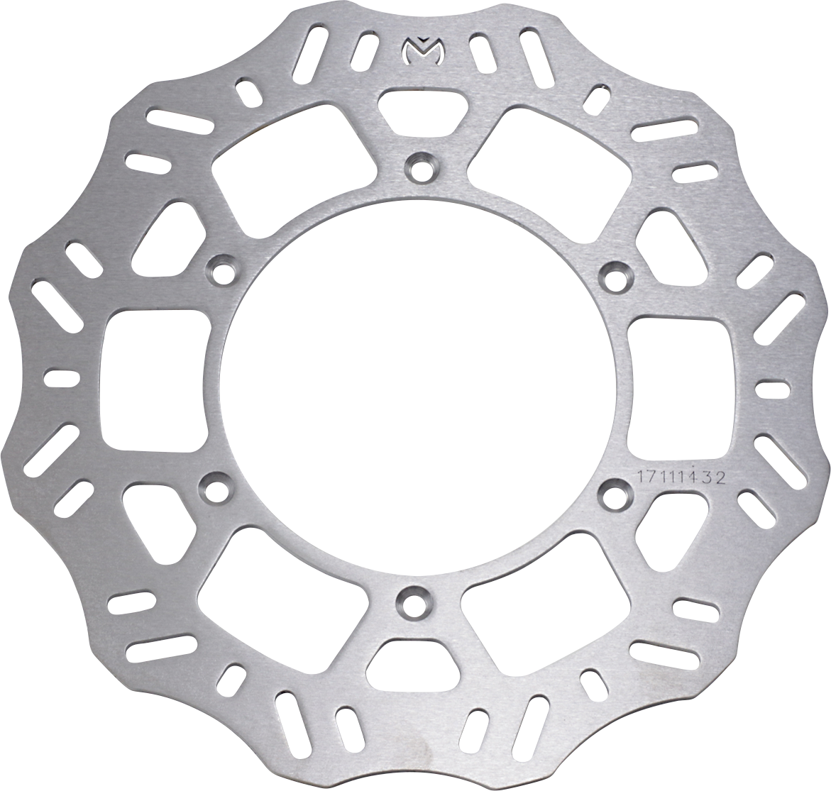 Moose Offroad rear brake rotor for Yamaha off-road motorcycle, showing the metallic rotor with drilled holes and mounting holes.