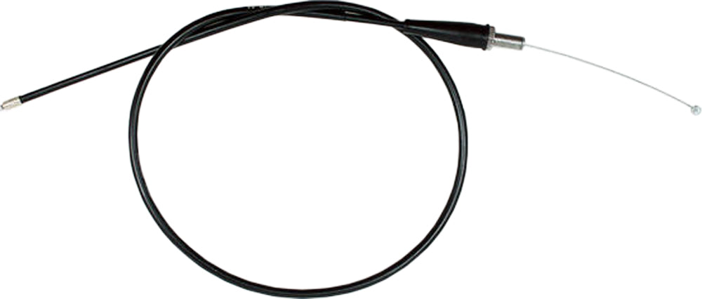 Black vinyl throttle cable by MOTION PRO for motorcycles and off-road vehicles, showing the cable with mounting ends.