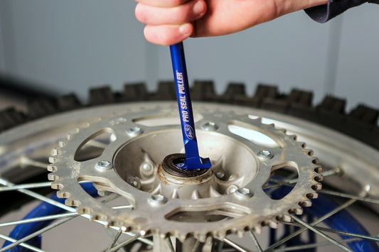 Motion Pro Pro Seal Puller tool for easy removal of oil and water seals, featuring a durable metal construction.