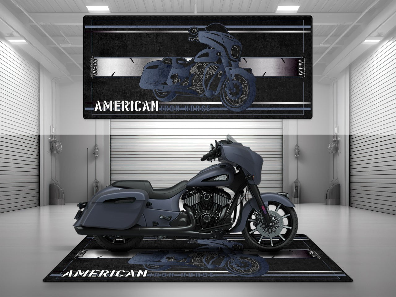 Motorcycle Mat for Indian Chieftain Motorcycle - U302 - Howling Moto