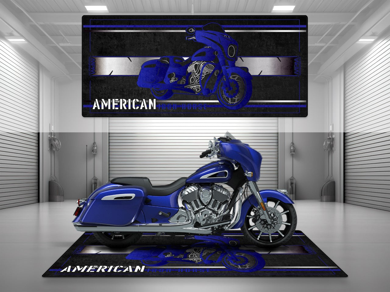 Motorcycle Mat for Indian Chieftain Motorcycle - U302 - Howling Moto