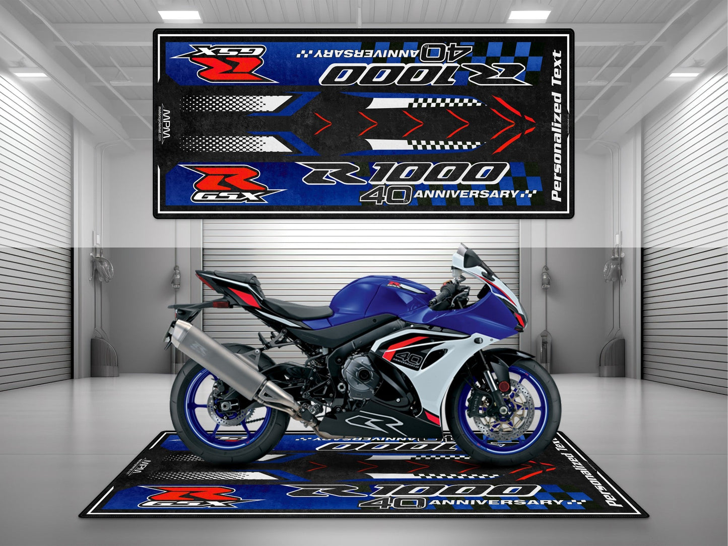 MPM Motorcycle Mat for Suzuki GSX-R1000 40th Anniversary - U102 - Howling Moto