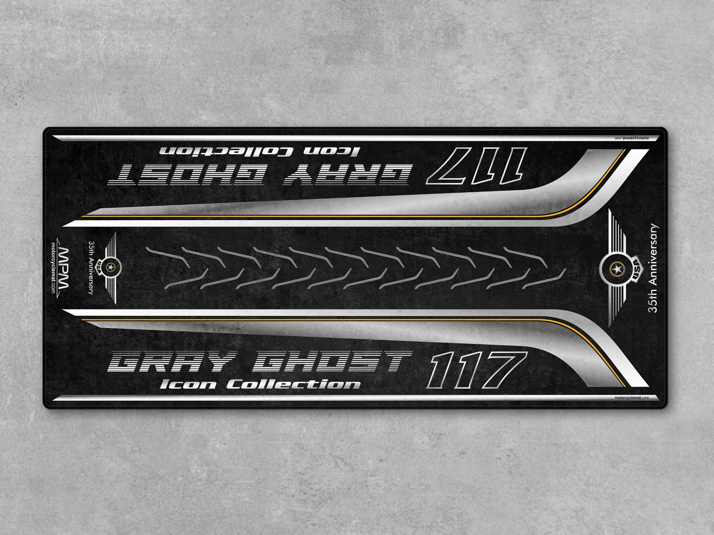 MPM Motorcycle Mat for Cruiser Motorcycle "Gray Ghost Icon Collection 35th Anniversary" - MM4210