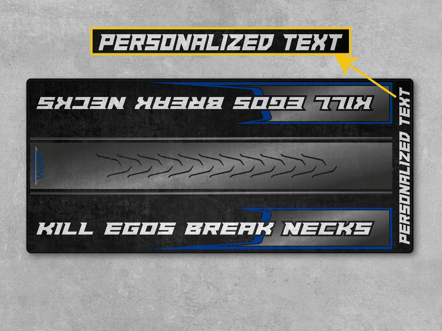 Motorcycle Mat for Cruiser Motorcycle "Kill Egos Break Necks" - MM7309 - Howling Moto