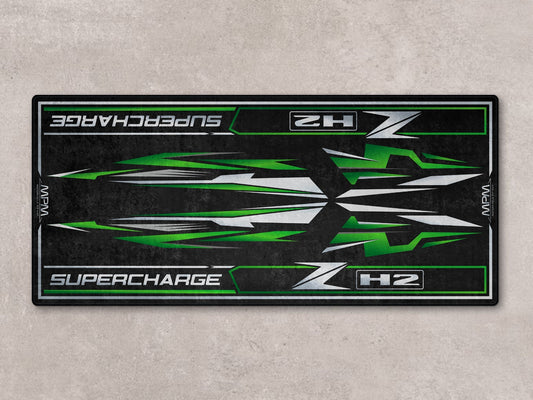 Designed Pit Mat for Kawasaki ZH2 Motorcycle - MM7418 - Howling Moto