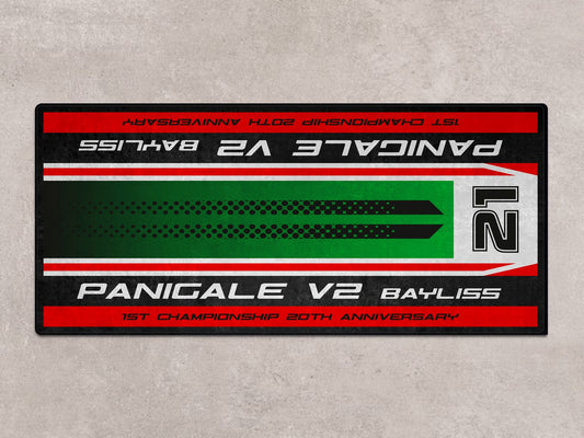 Designed Pit Mat for Ducati Panigale V2 Bayliss 1st Championship 20th Anniversary Motorcycle - MM7193 - Howling Moto