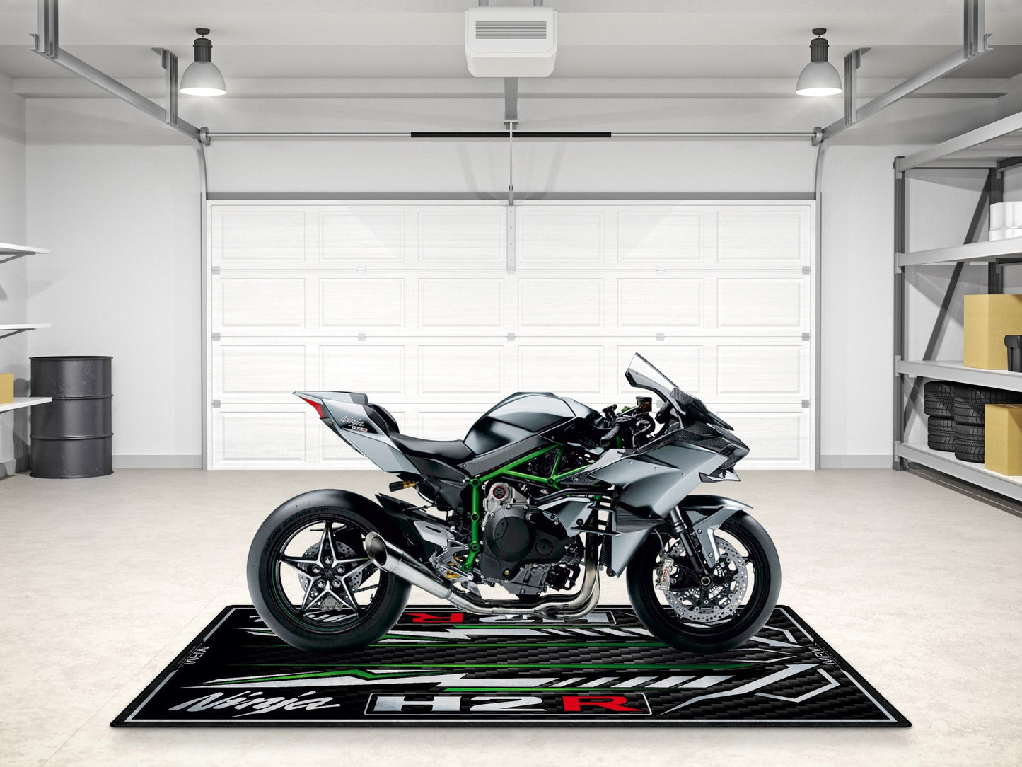 Designed Pit Mat for Kawasaki Ninja H2R Motorcycle - MM7407 - Howling Moto