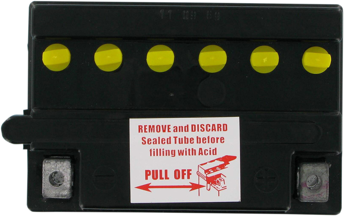Parts Unlimited 12N113A1 conventional automotive battery with positive and negative terminals for reliable vehicle power