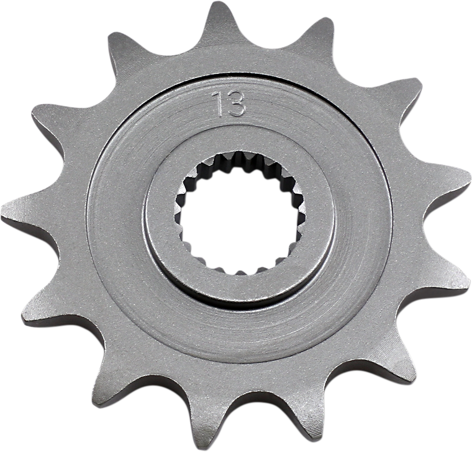 Parts Unlimited Honda countershaft sprocket with 13 teeth, designed for motorcycle drivetrain, showing the sprocket's teeth and metal finish.