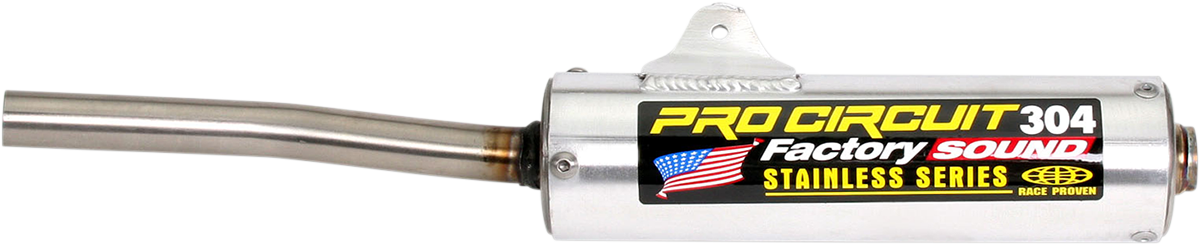 PRO CIRCUIT 304 Silencer, durable aluminum exhaust for motorcycle, designed to improve performance and reduce noise.