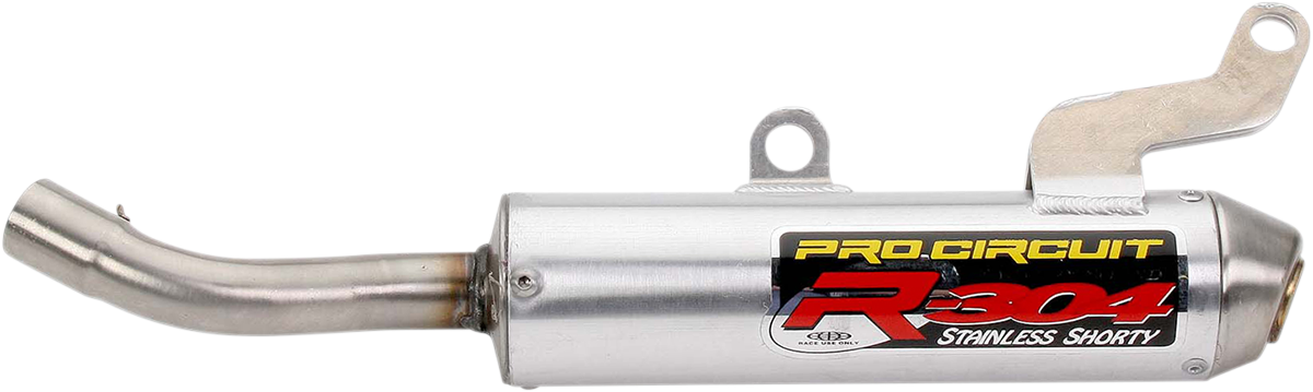 PRO CIRCUIT R-304 Silencer for two-stroke engines, compact aluminum canister with stainless steel intake tube, motorcycle exhaust part