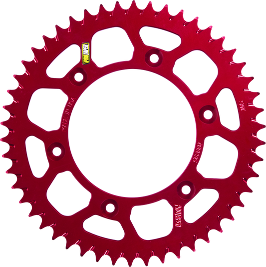 ProTaper, ProTaper Honda Rear Red Sprocket - 49 Teeth | CNC Machined, Self-Cleaning Mud Groove Design