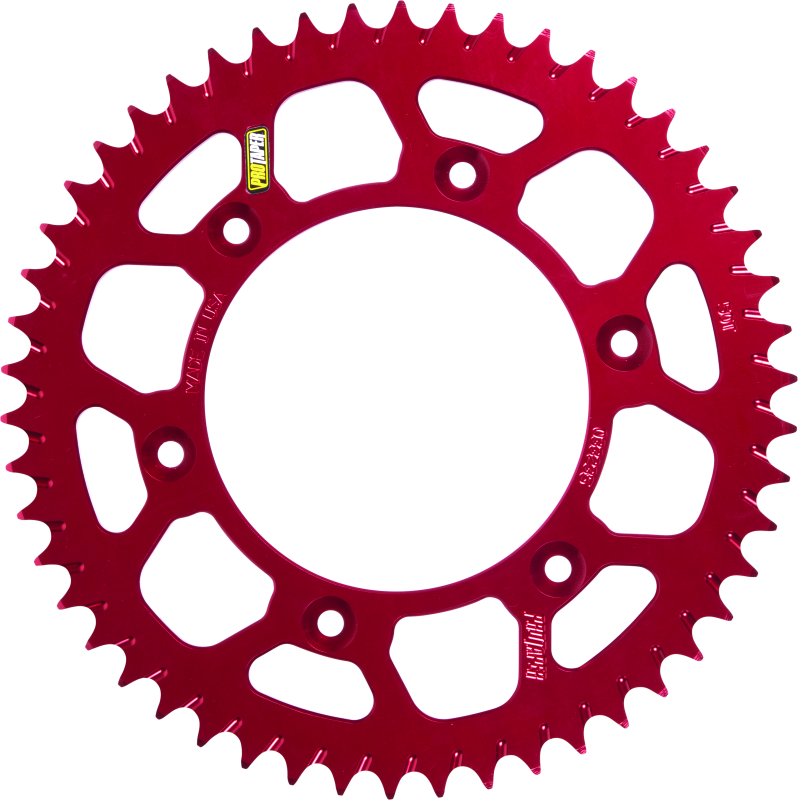 ProTaper, ProTaper Honda Rear Red Sprocket - 49 Teeth | CNC Machined, Self-Cleaning Mud Groove Design