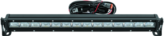 QuadBoss 21.5-inch single-row DRL LED light bar with combo flood and spot beams, designed for off-road vehicles.