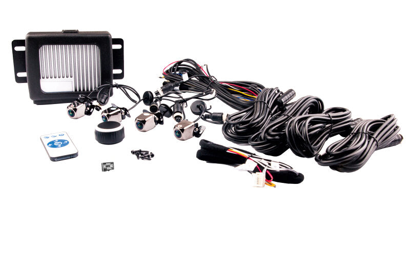 QuadBoss 360 camera system with HD cameras and wireless control for powersports vehicles, shown installed on a vehicle.