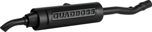 QuadBoss Honda TRX350D FourTrax Foreman 4x4 slip-on muffler part number 157164, showing the black metal exhaust with mounting hardware.