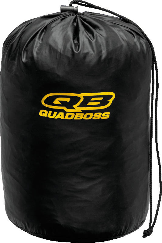 QuadBoss XL PowerSports quad cover in black, heavy-duty water-repellent and UV-resistant protective cover for ATVs and quads.